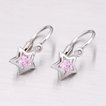 Náušnice Dětské náušničky žluté zlato 585 zirkon - hvězdičky 52DN-1942BR