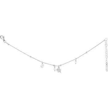 Náramek Stříbrný náramek s perlami a zirkony - čtyřlístky - AP535-7394