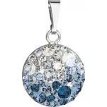 Stříbrný přívěsek s krystaly Swarovski modrý kulatý 34225.3 ice blue