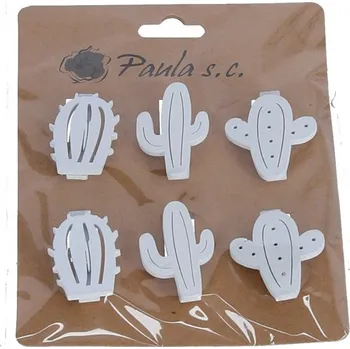 Dekor. kolíčky, bílý KAKTUS, 35mm,6ks (9DY5493)