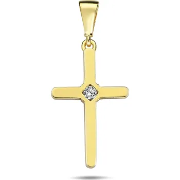 Přívěsek Lillian Vassago Zlatý přívěsek se zirkonem, křížek LLV98-GP081Y
