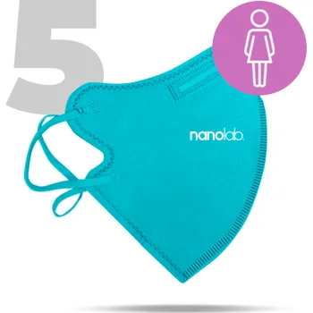 respirátor Nanolab Český bezpečný nano respirátor FFP2 dámský modrý 5 ks