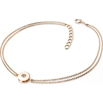 Oblečení a móda Dámský náramek přírodní diamant 0.055 ct champagne růžové zlato 10911-NR02-CV-Champ délka 17 cm