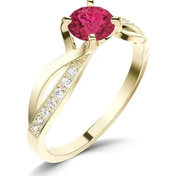 Prsten Dámský prsten přírodní diamant 0.50 ct G/SI rubín a brilianty 140002-ZL-RUB velikost 54