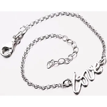 Oblečení a móda Dámský náramek stříbro 925 nápisem love B1403074-0019-SLX délka 17 cm