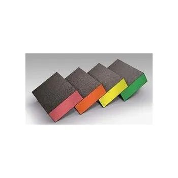 Brusný papír SIA brusná houba čtyřstranná, tuhá pěna, 97x68x27mm, Hrubost MEDIUM oranžová