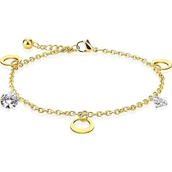 Náramek Dámský náramek ocel přívěsky v barvě SSAHBJ-14279-GD délka 23 cm