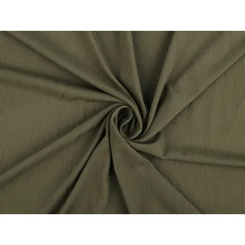 Úplet žebrovaný PES, barva 5 (195 g/m²) zelená khaki