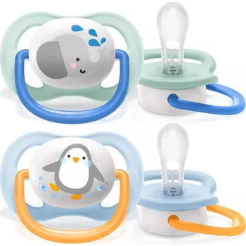 dudlíky Philips Avent Dudlík Ultra Air Animals 0-6m sloník tučňák 2 ks kluk