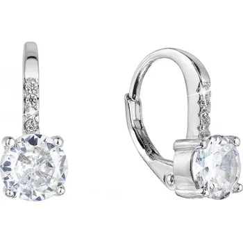 Náušnice Stříbrné náušnice dětské kulaté se zirkony 11478.1 crystal