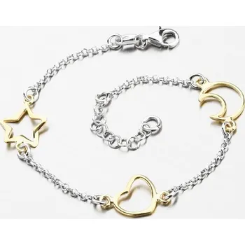 Náramek Dámský náramek stříbro 925 přívěsky B1401542-0331-SLX délka 17 cm