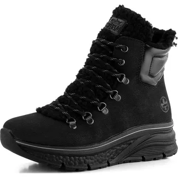 Dámské kozačky Rieker šněrovací kotník na platformě černý 48030-00 - 41 | P678256