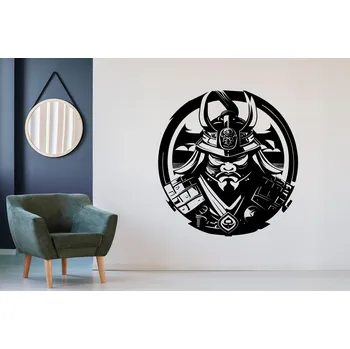 Samolepící dekorace Lepy.cz Samolepka na zeď Samuraj - Kruh Velikost (šířka x výška): 50x52cm, Barevná varianta: Jemná růžová