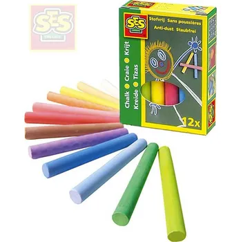 Kresba SES Creative Křídy dětské barevné set 12ks v krabičce