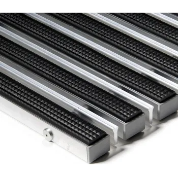 Rohožka Hliníková gumová čistící vstupní kartáčová venkovní rohož Alu Extra - 60 x 90 x 2,2 cm