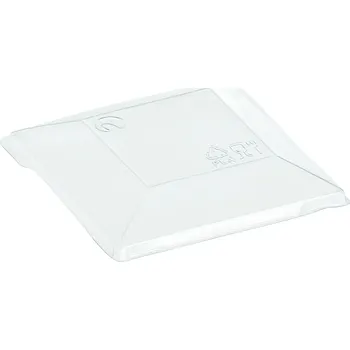 Jednorázové nádobí Víčko k misce paramida z cukrové třtiny 220 ml | Kompostovatelná | Průhledná z PLA Balení: 50 Ks