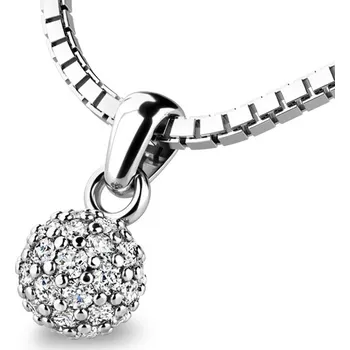 Přívěsek Dámský přívěsek bílé zlato 585/1000 přírodní diamant 0.286 ct G/SI kulička posetá 10971-B-DIA bez řetízku