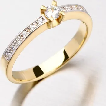 Oblečení a móda Dámský prsten žluté zlato 585/1000 zirkon DZ1917ZL velikost 45