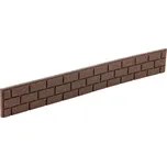 Hnědý gumový zahradní obrubník FLOMA Bricks - délka 120 cm, šířka 2 cm, výška 9 cm - 80100012