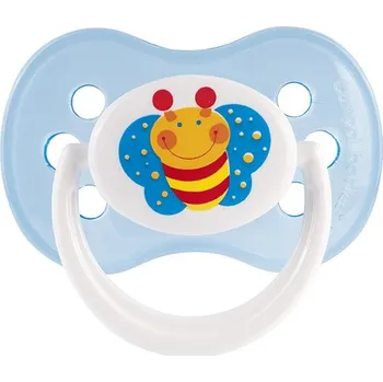 dudlíky Dudlík silikonový zkosený s krytem - VČELKA modrý - 6-18měs. - Canpol