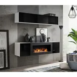 Asm Obývací stěna FLY N1, bílá matná/černý lesk