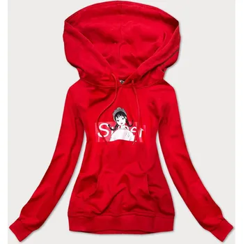 Dámská mikina Červená dámská sportovní mikina s kapucí OHE Ambitionfly, odstíny červené uni velikost i392_17442-50