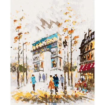 Diamondi Diamantové malování - VÍTĚZNÝ OBLOUK KRESLENÝ Rozměr: 40x50 cm, Rámování: vypnuté plátno na rám