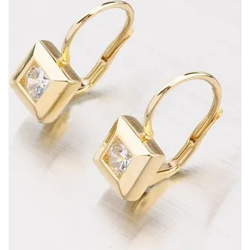 Náušnice Dámské náušnice žluté zlato 585 zirkon 683P-120202