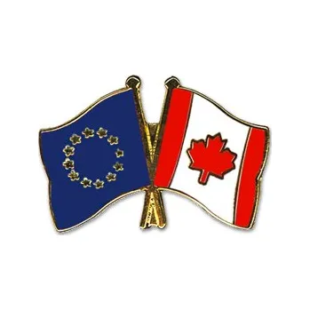 Odznak (pins) 22mm vlajka EU+Kanada - barevný