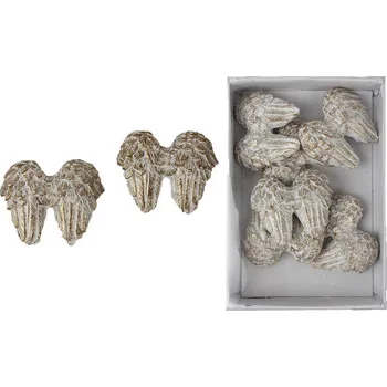 Vánoční dekorace MOREX, s.r.o. Dekorace andělská křídla 6 ks bílá, zlatá