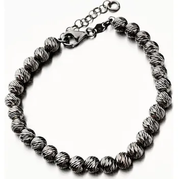 Šperk Dámský náramek stříbro 925 v černé barvě B1400541-0048-SLX délka 19 cm