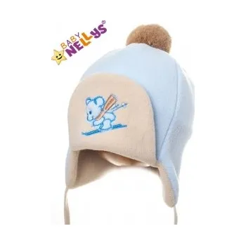 Kojenecká čepice Čepice kojenecká zimní - MYŠKA modrá - vel.62-68