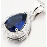 Dámský přívěsek stříbro 925 zirkon modrý modré kameny HST-13240