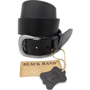 Opasek Černý kožený pásek Black Hand 001-98 Délka: 80 cm