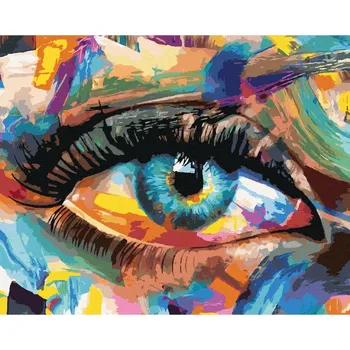 Hračka Diamondi Diamantové malování - BAREVNÉ MALOVANÉ OKO Rozměr: 40x50 cm, Rámování: bez rámu a bez vypnutí plátna