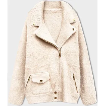 Dámská cargo bunda Vlněná alpaka bunda MADE IN ITALY, odstíny bílé uni velikost i392_22083-50