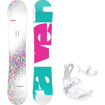 Snowboarding Dětský snowboard komplet Raven Pearl + vázání fastec FT360 white Velikost: 110 cm, Velikost vázání: M