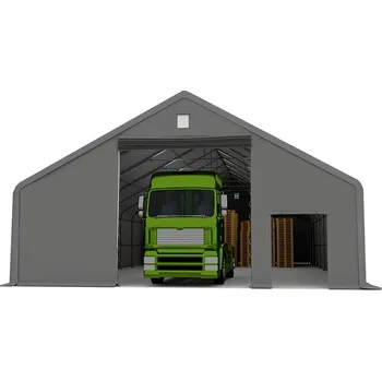 Zahradní stan Skladová hala 10x20m PVC šedá - nehořlavá