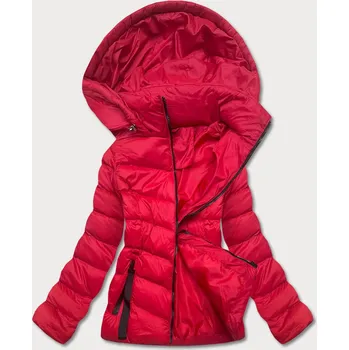 Dámská cargo bunda Červená bunda pro ženy s kapucí pro přechodné období 65K1 J.STYLE, odstíny červené S (36) i392_20846-46