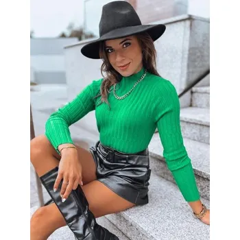 Dámský svetr Dámský svetr s rolákem OASIS zelený