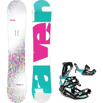 Snowboard Dětský snowboard komplet Raven Pearl + vázání fastec FT360 black/mint Velikost: 110 cm, Velikost vázání: M