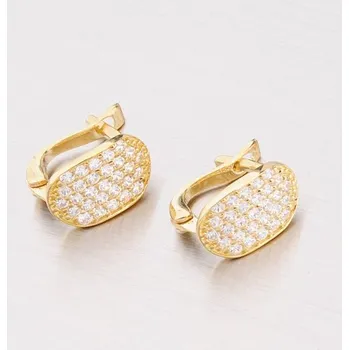 Náušnice Dámské náušnice žluté zlato 585 zirkon 42-31060