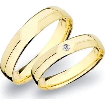 Prsten Snubní prsteny žluté zlato 585 zirkon 0.025 ct G/SI SP-267Z