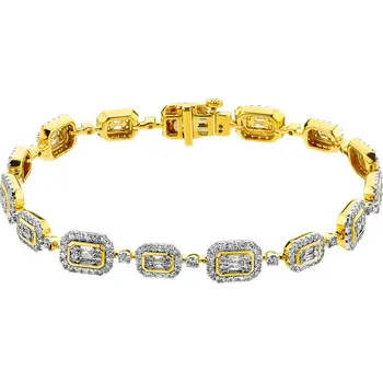 Náramek Zlatý náramek s diamanty - 18 cm - 2,54 ct - ryzost 585 - 181.324