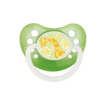 dudlíky Dudlík silikonový zkosený - ŽIRAFA zelený - 6-18měs.