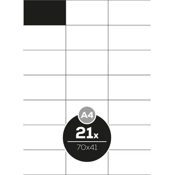 Speciální papír Etikety Top Stick A4/100 ks, 70x41 mm - 21 etiket, bílé