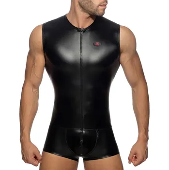 Pánské erotické prádlo Body AD Fetish ADF144 Front Zip Rub Body Trunk XXL, pánské fetiš body