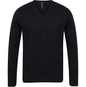 Pánský svetr Henbury Pánský lehký svetr do V H720 Black XXL