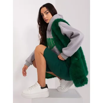 Dámská vesta Wool Fashion Italia Kožešinová vesta Wool Fashion Italy zelená EU velikost: 2XL/3XL