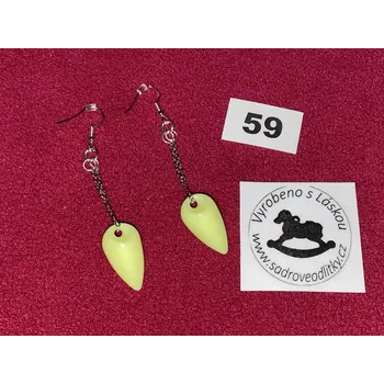 Náušnice HandMade by VeJa Naušnice z korálků č.59 - zelený ,,zub,,